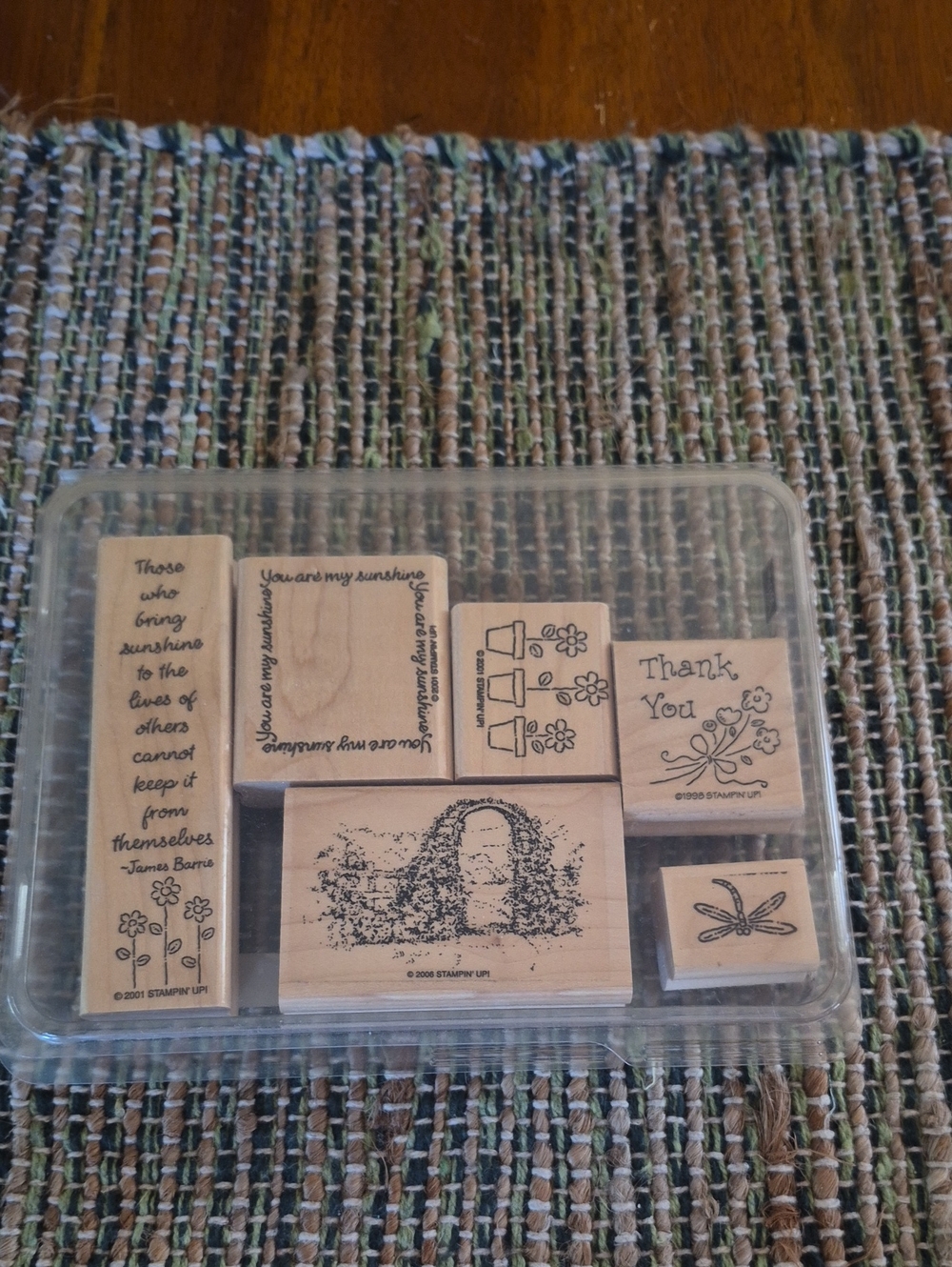 Rubber Stamps with Floral and Sentiment Designs Vintage